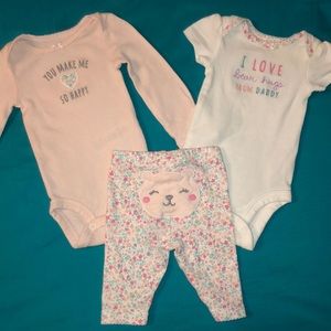 Carters babygirl floral 3 piece outfit set